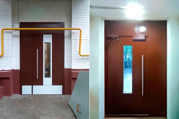 Подъездная дверь, фото обеих сторон (ул. 8-я Парковая, 25)